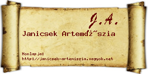 Janicsek Artemíszia névjegykártya